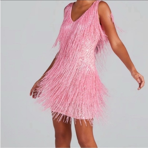 Nadine Merabi Sadie Dress Pink NWT - Picture 5 of 11